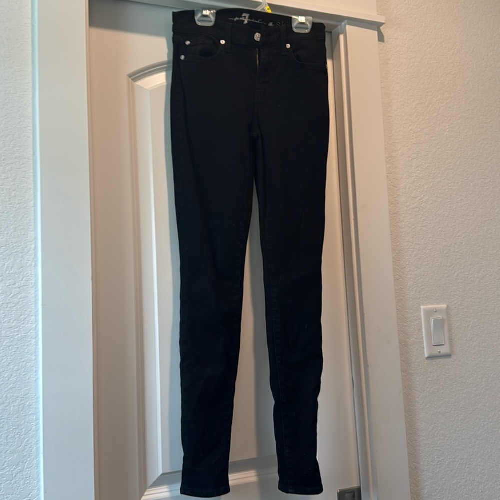 7 for All Man Kind black skinny jeans